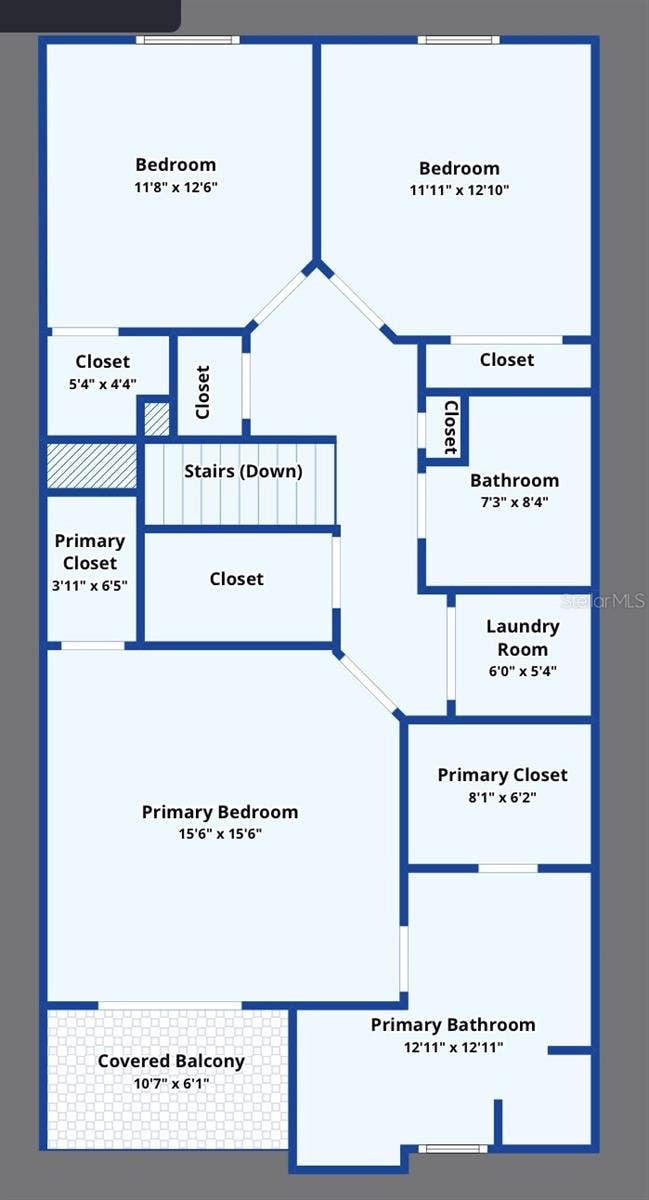 1014 34TH DRIVE W, Palmetto, FL 34221 4th Level - Bedrooms: Primary / Bedroom 2 & Bedroom 3