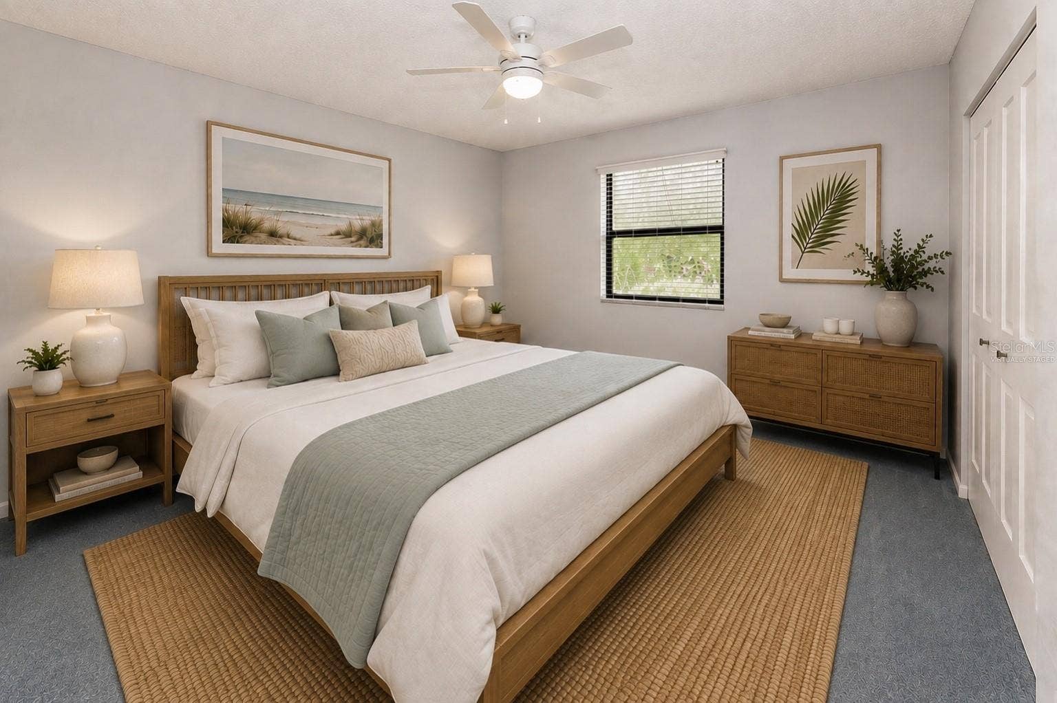 Virtually staged Primary Bedroom