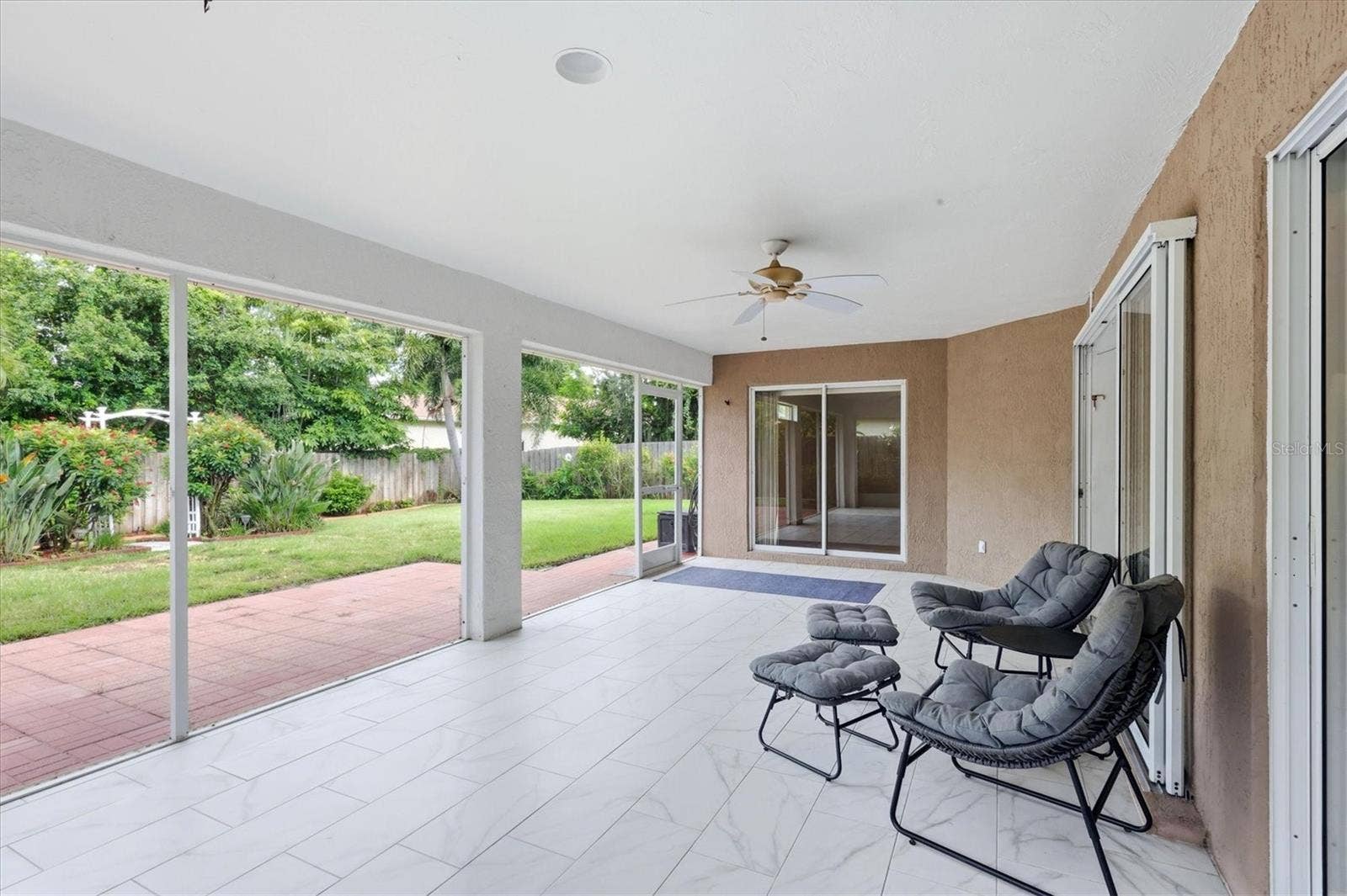 4380 IOLA DRIVE, Sarasota, FL 34231 Large Screened and tiled Patio