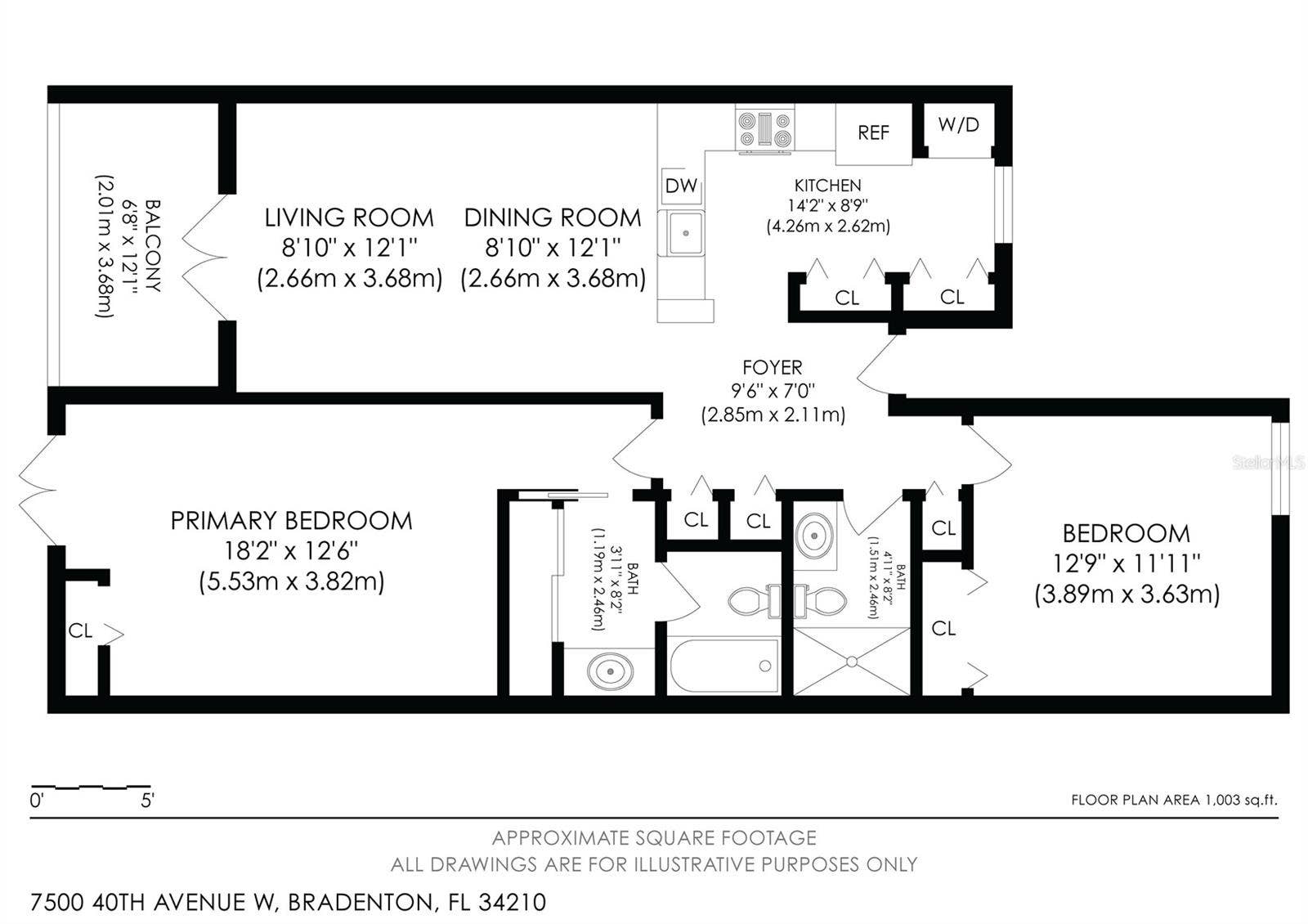 7500 40TH AVENUE W, #105, Bradenton, FL 34209 Floor Plan