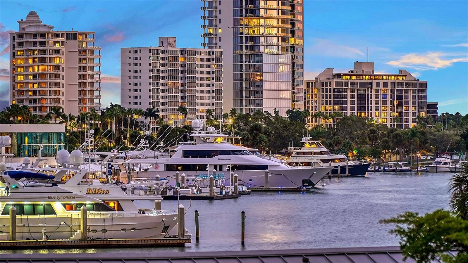 Dusk shot of Marina Jack