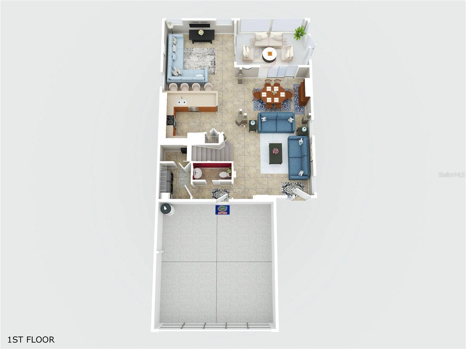 5918 OAK MILL TERRACE, Palmetto, FL 34221 3D Floor Plan 1st Floor