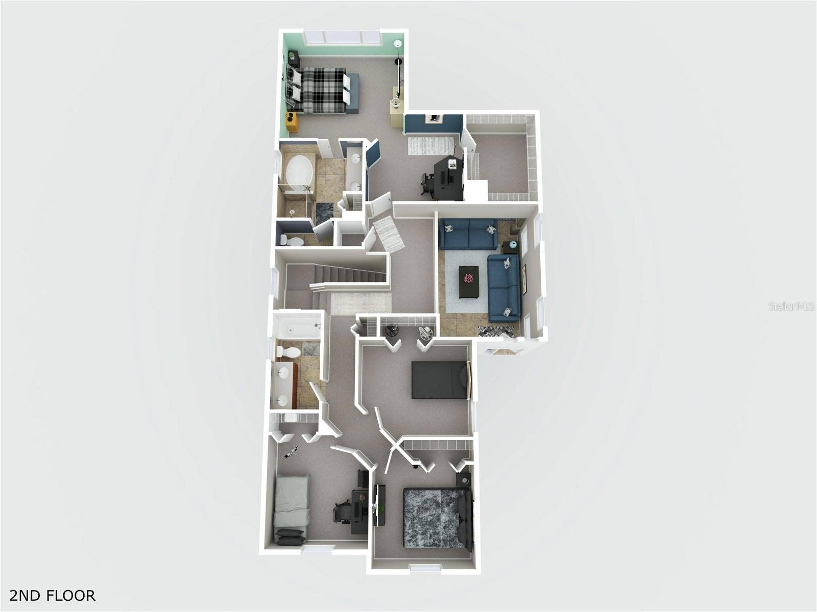 5918 OAK MILL TERRACE, Palmetto, FL 34221 3D Floor Plan 2nd Floor