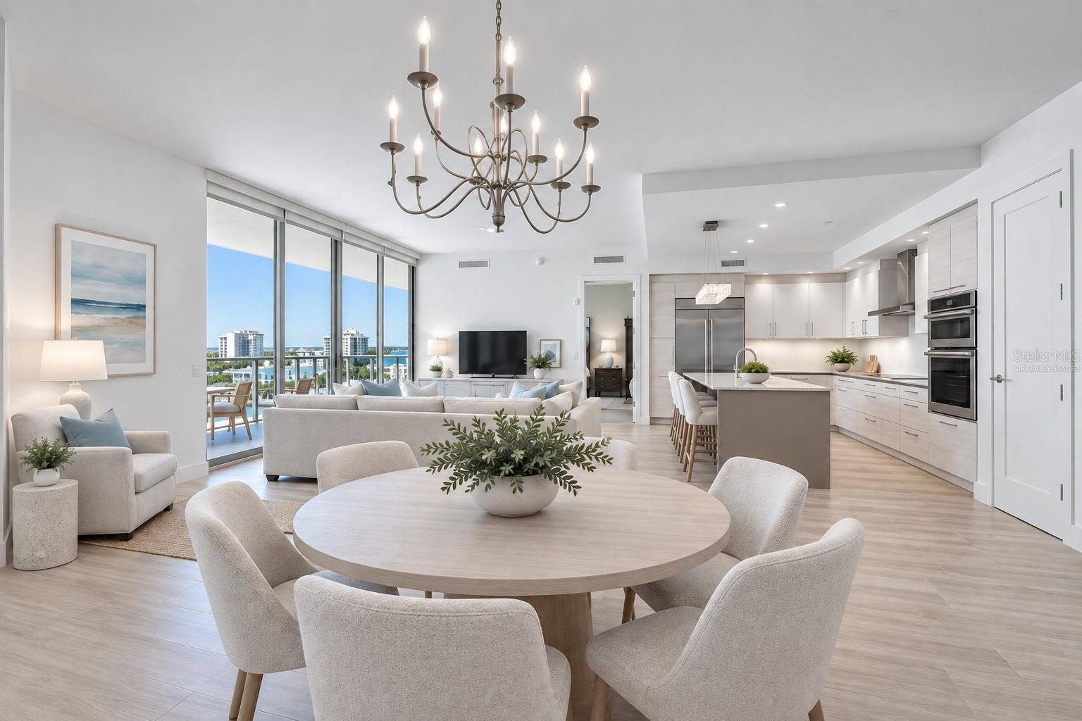 Virtually Staged- Dining and Living Area