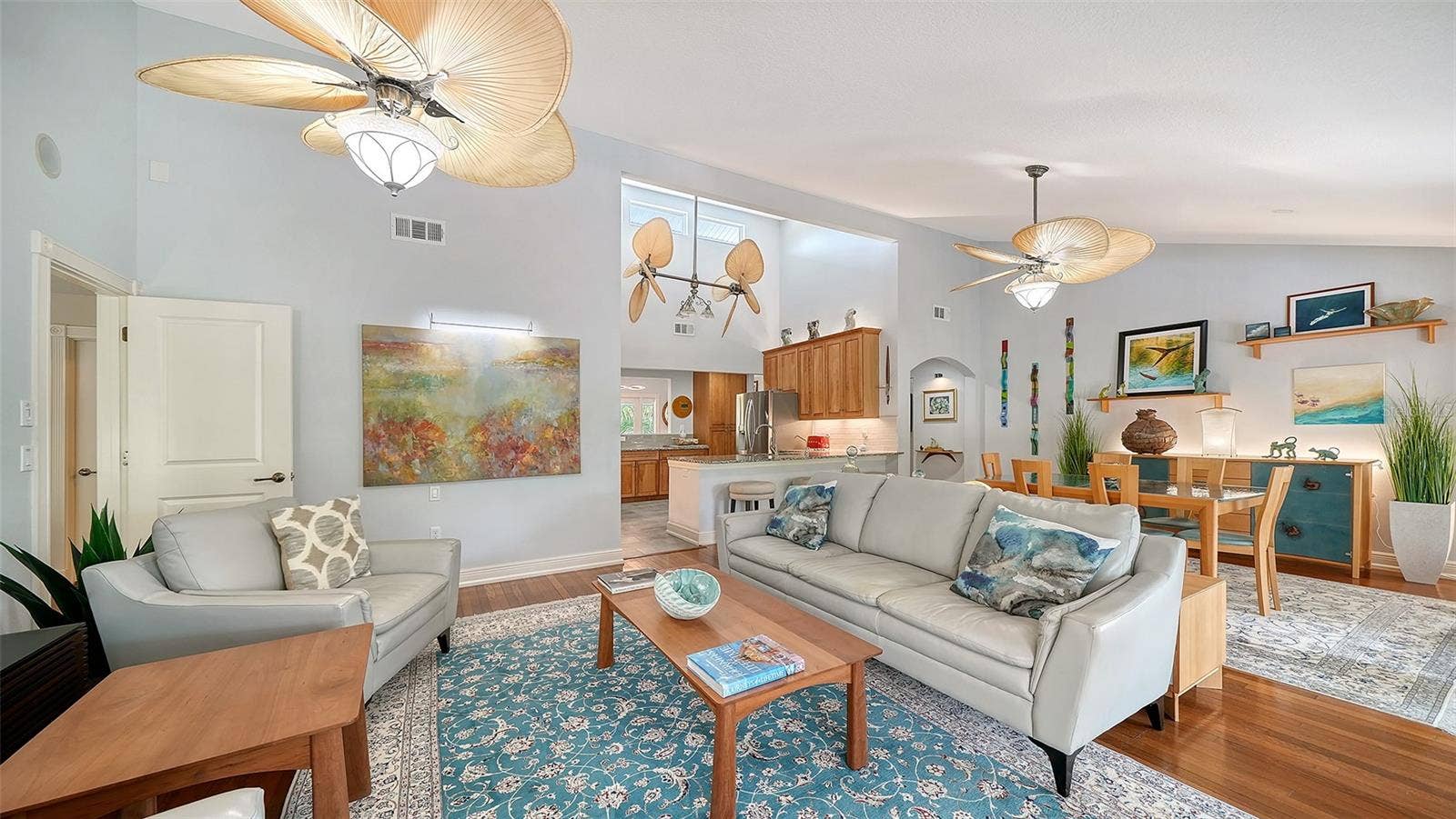 Open living and dining areas create an easy flow for everyday living and entertaining.