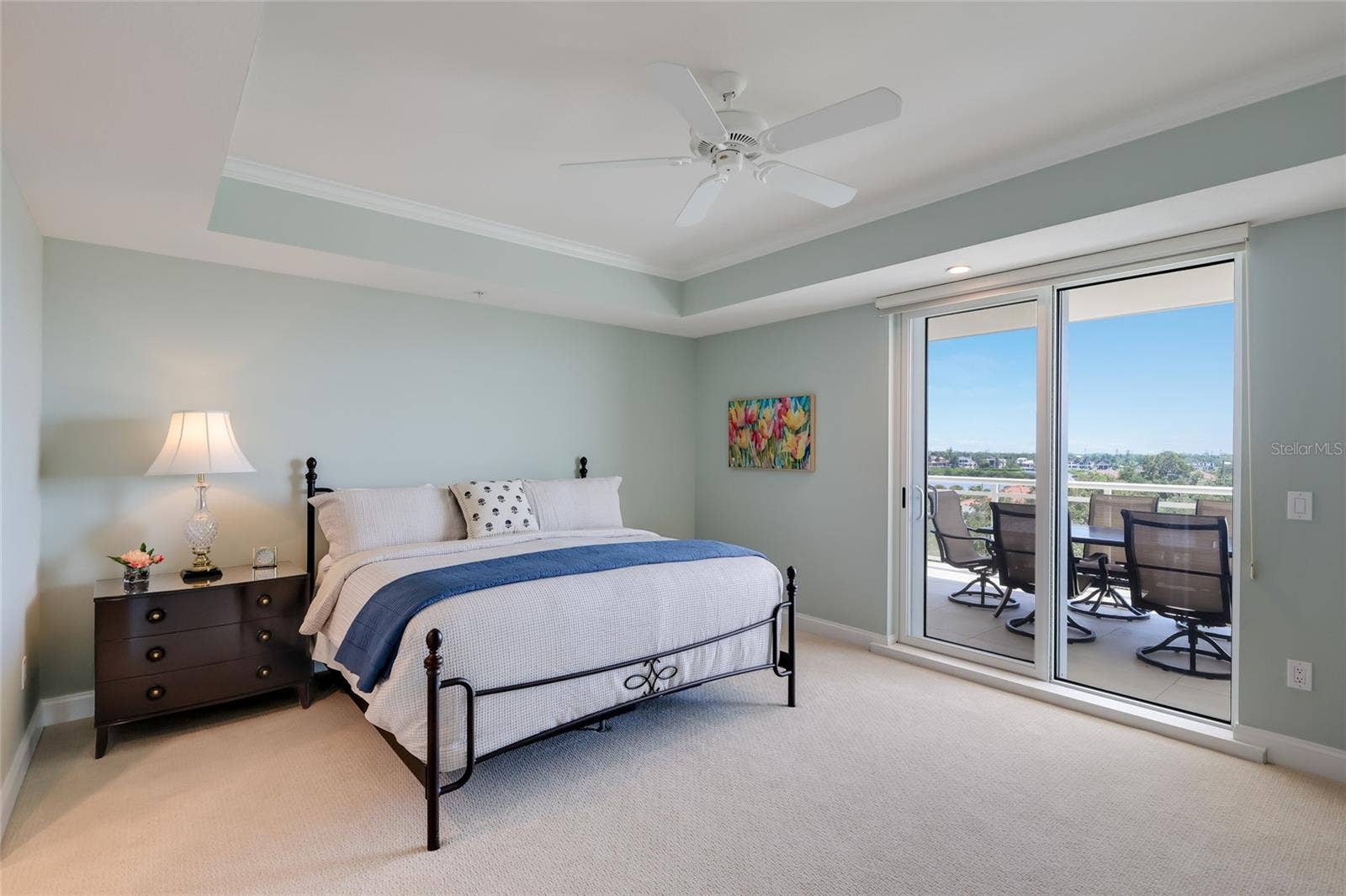 Spacious Primary Bedroom with access to East Balcony