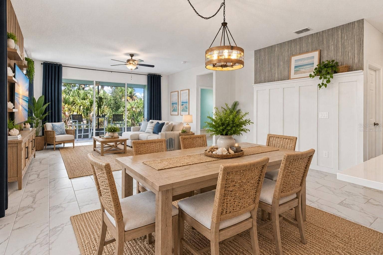 5706 MEZZANA RUN, Palmetto, FL 34221 Living & Dining Area - Virtually Staged