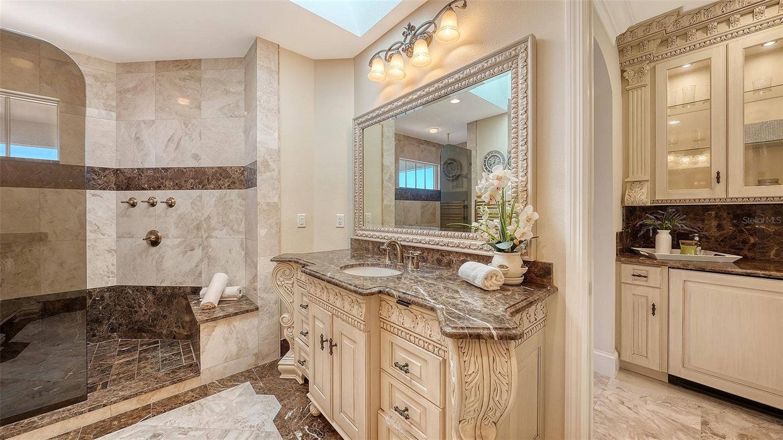 2115 LYCHEE LANE, Nokomis, FL 34275 relaxing walk in shower with multi heads