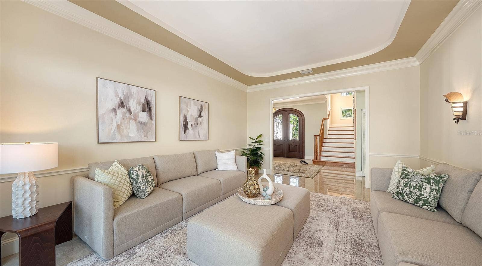 2115 LYCHEE LANE, Nokomis, FL 34275 the stairs lead to two separate guest en suite bedrooms