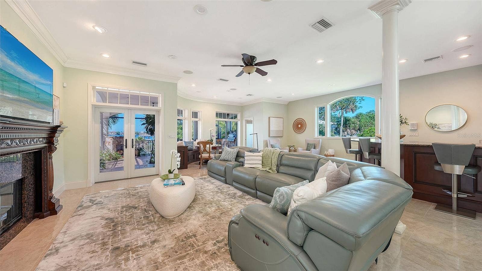 2115 LYCHEE LANE, Nokomis, FL 34275 plenty of views of the water in this expansive family room