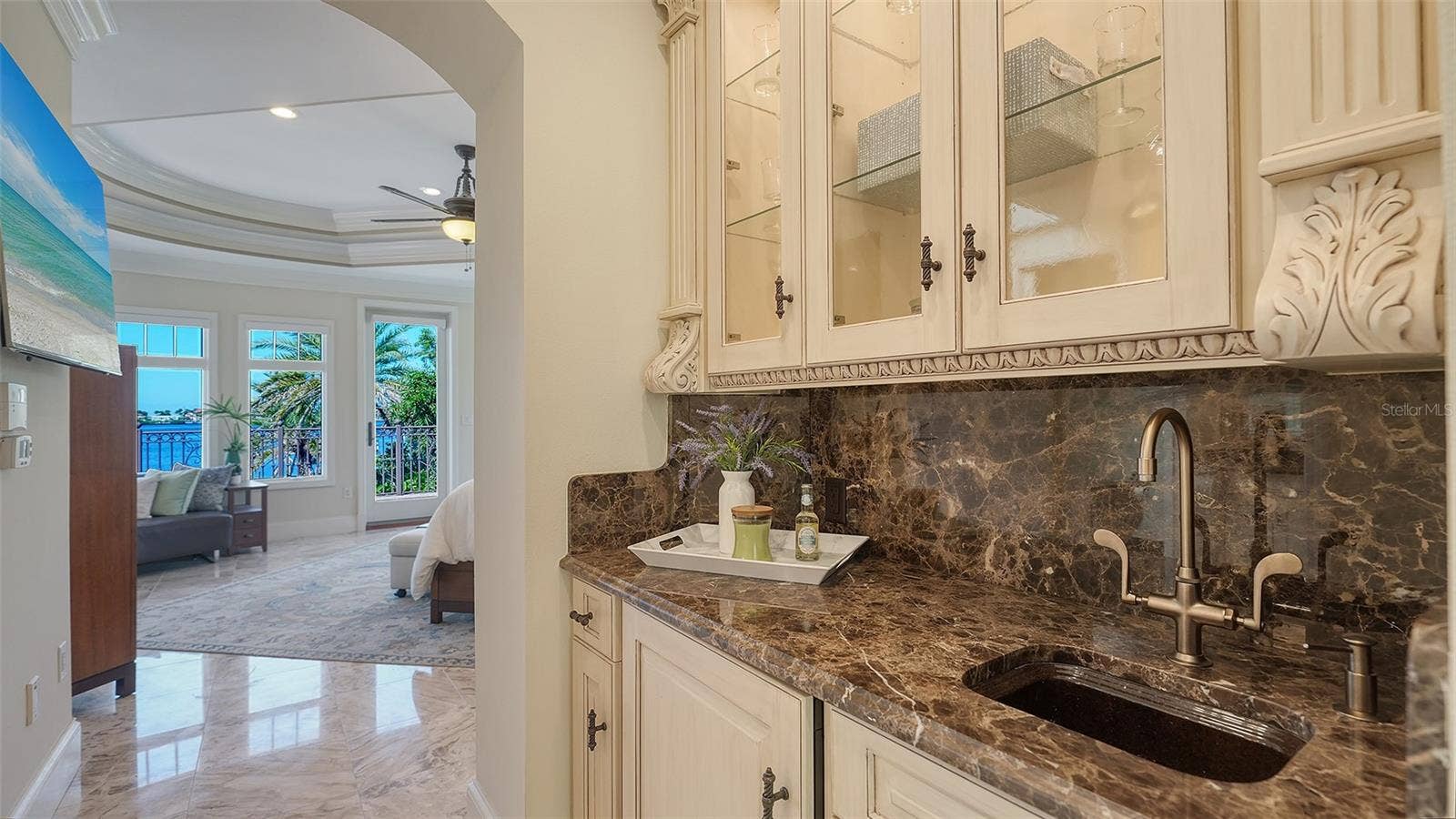 2115 LYCHEE LANE, Nokomis, FL 34275 wet bar off the bedroom ideal for cocktail hour on your private balcony or morning coffee