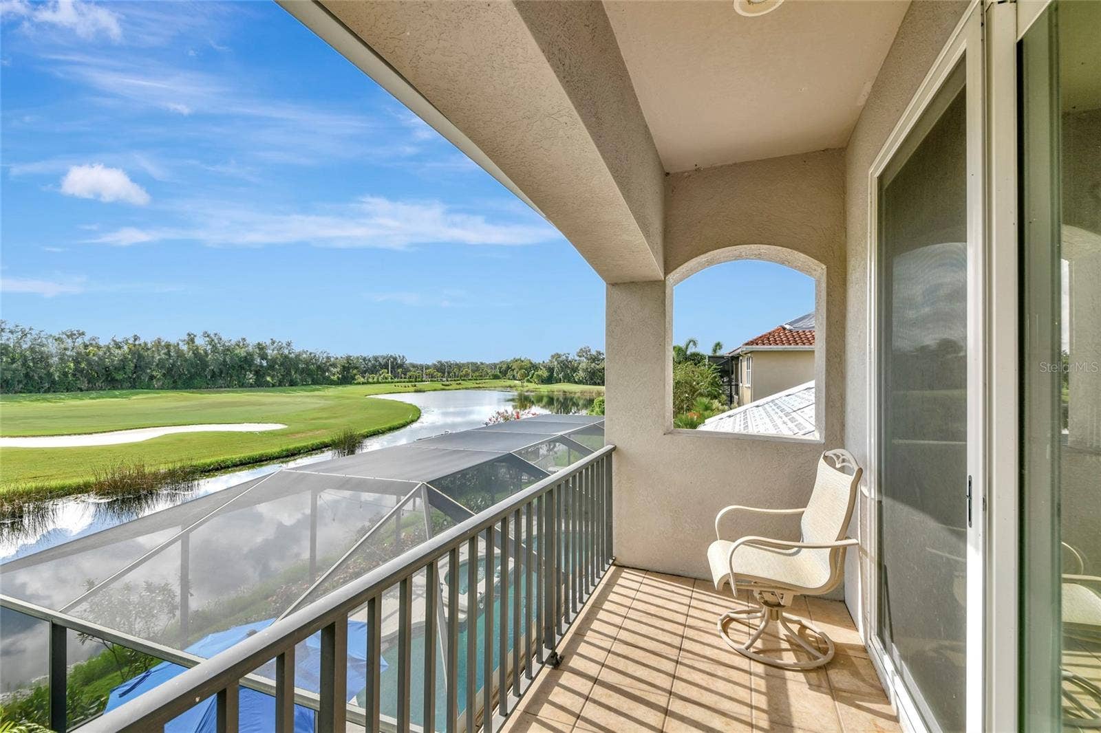 817 MARITIME COURT, Bradenton, FL 34212 upstairs balcony with golf course views