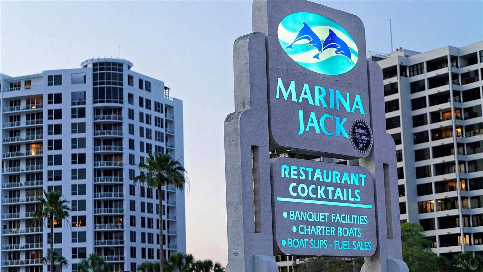 1155 N GULFSTREAM AVENUE, #207, Sarasota, FL 34236 Marina Jack is a beloved waterfront dining destination in downtown Sarasota, offering beautiful views of Sarasota Bay and the marina.
