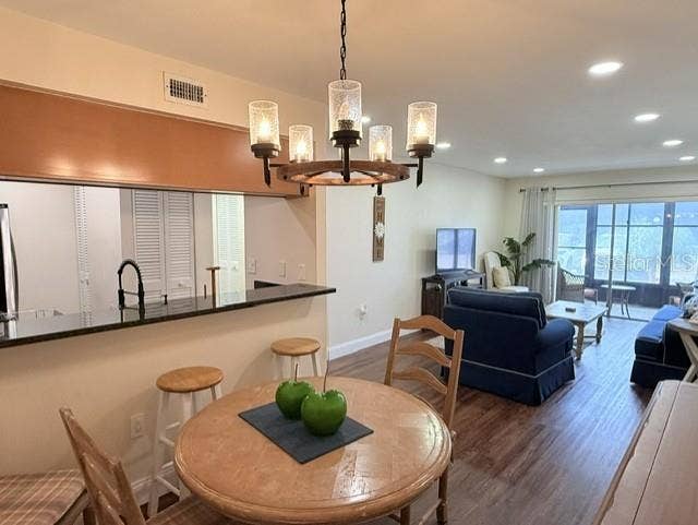 Dining room, kitchen, living room open floor plan