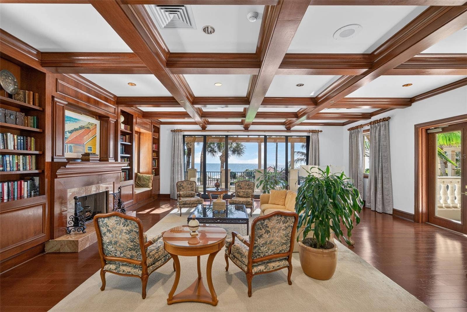 1281 GULF OF MEXICO DRIVE DRIVE, #707, Longboat Key, FL 34228 Library with gulf view