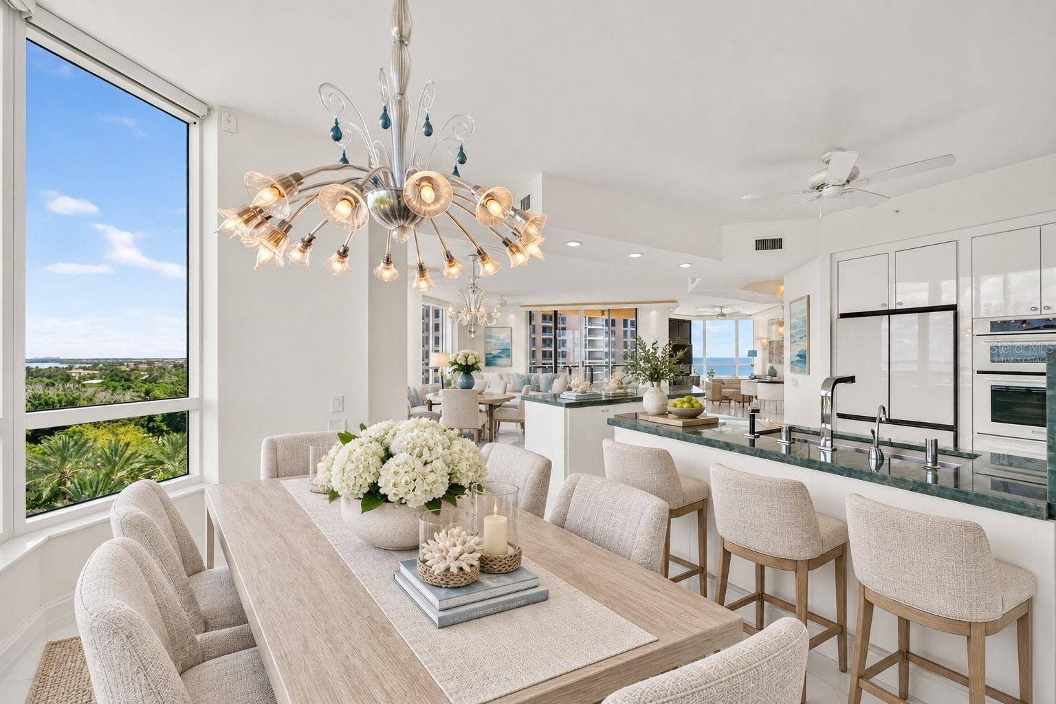 1281 GULF OF MEXICO DRIVE DRIVE, #707, Longboat Key, FL 34228 Virtually Staged - Breakfast Nook and Kitchen