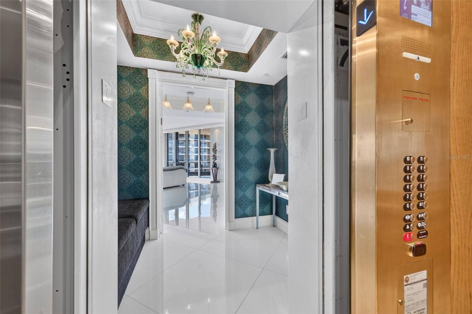 1281 GULF OF MEXICO DRIVE DRIVE, #707, Longboat Key, FL 34228 Foyer elevator entry