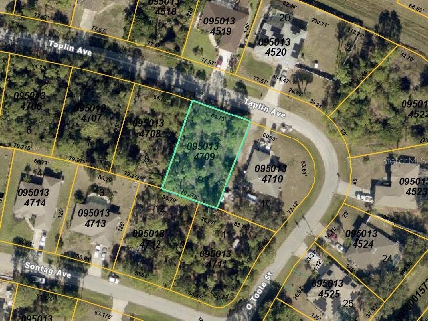 TAPLIN AVENUE, North Port, FL 34291 Aerial view - lot outlined
