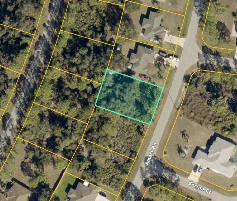AMARI ROAD, North Port, FL 34291 Aerial view - lot outlined