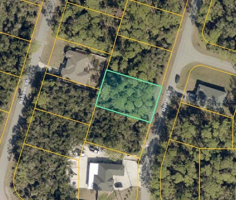 DORIE STREET, #1, North Port, FL 34291 Aerial view - lot outlined