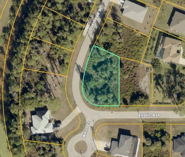 EXOTIC AVENUE, North Port, FL 34288 Aerial view - lot outlined