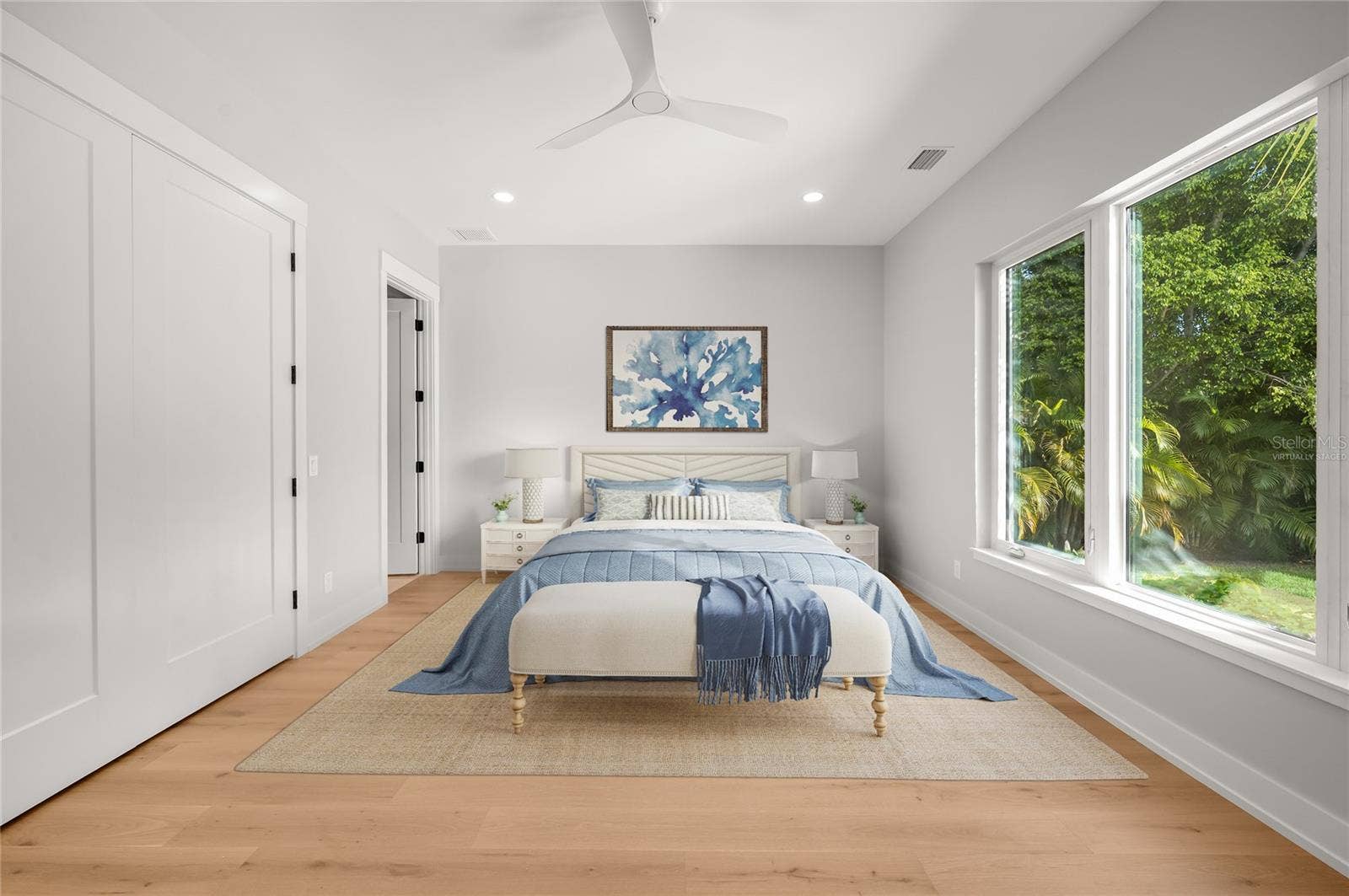 3360 BAYOU SOUND, Longboat Key, FL 34228 Virtually staged first floor additional bedroom suite offering privacy, comfort, and additional full bathroom.