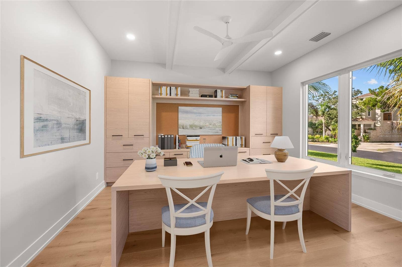 3360 BAYOU SOUND, Longboat Key, FL 34228 Virtually staged, first floor built in office.