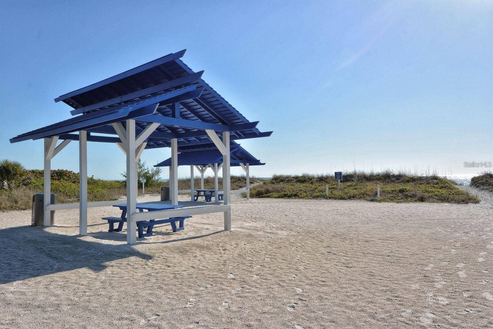 3360 BAYOU SOUND, Longboat Key, FL 34228 Cabana area at Beach Club perfect for picnic fun.