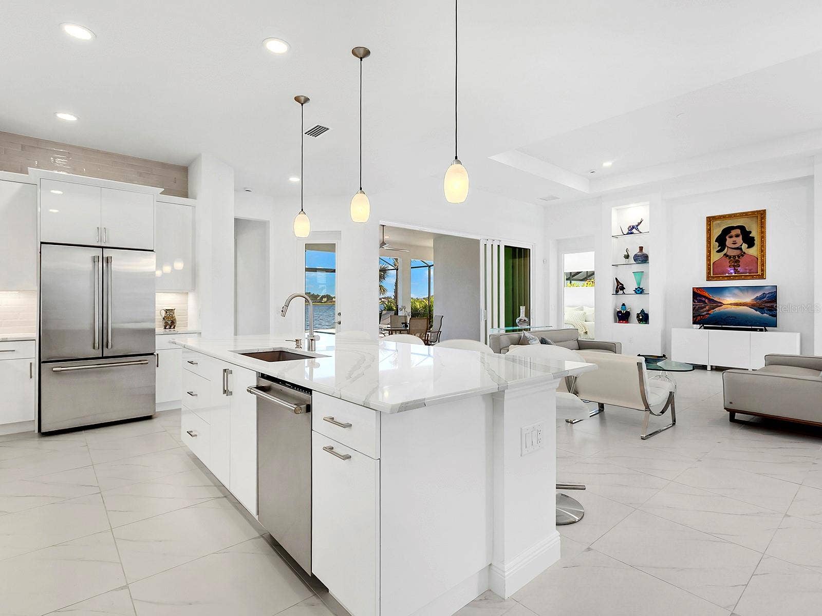 7959 WATERBEND TRAIL, Sarasota, FL 34240 Island with seamless quartz counter
