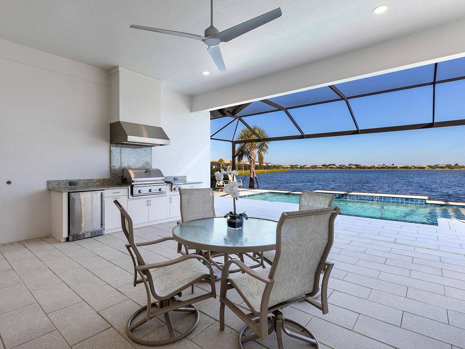 7959 WATERBEND TRAIL, Sarasota, FL 34240 Lanai with outdoor kitchen