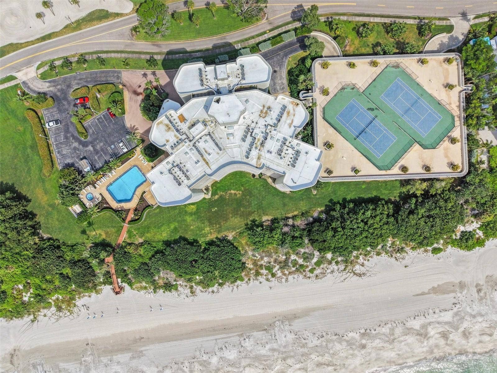 775 LONGBOAT CLUB ROAD, #304, Longboat Key, FL 34228 Pool and Spa with walkway to beach. Tennis Courts
