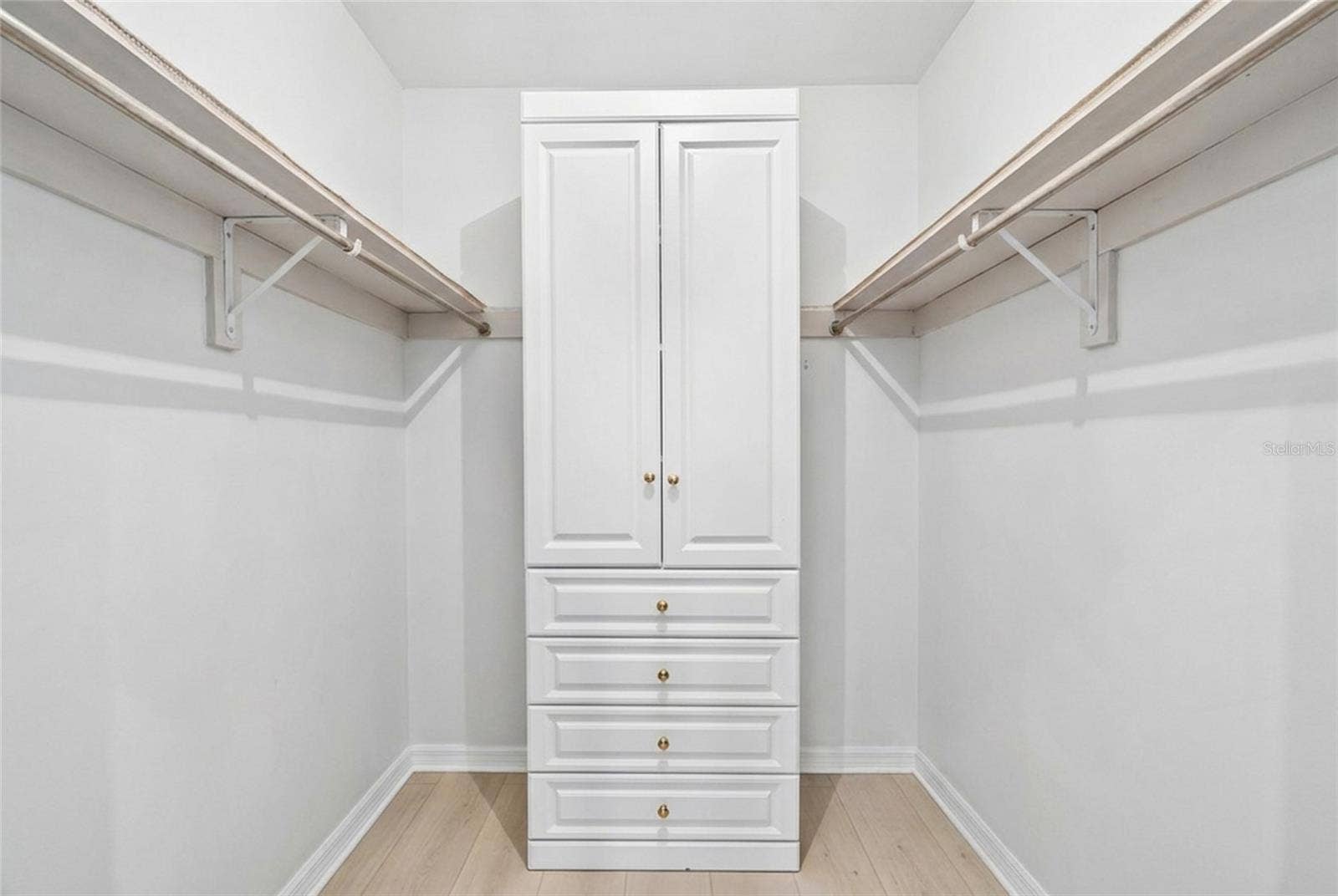 Walk in storage complements the first floor primary suite, which includes two walk in closets.