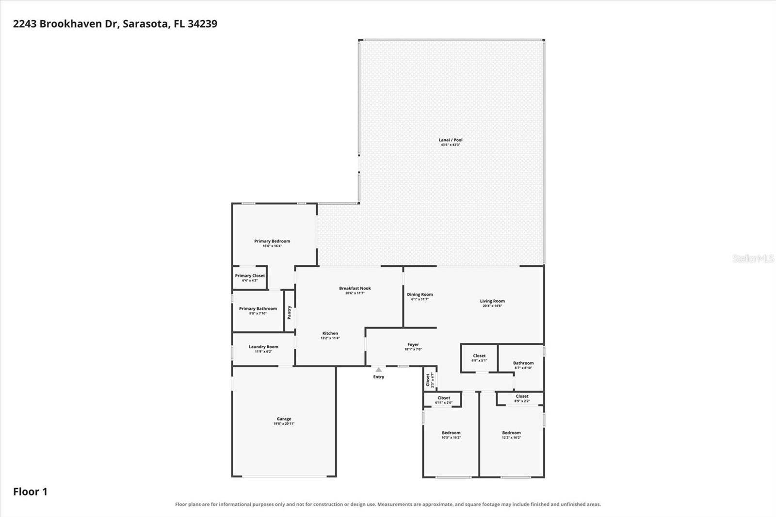 2243 BROOKHAVEN DRIVE, Sarasota, FL 34239 Floor plan