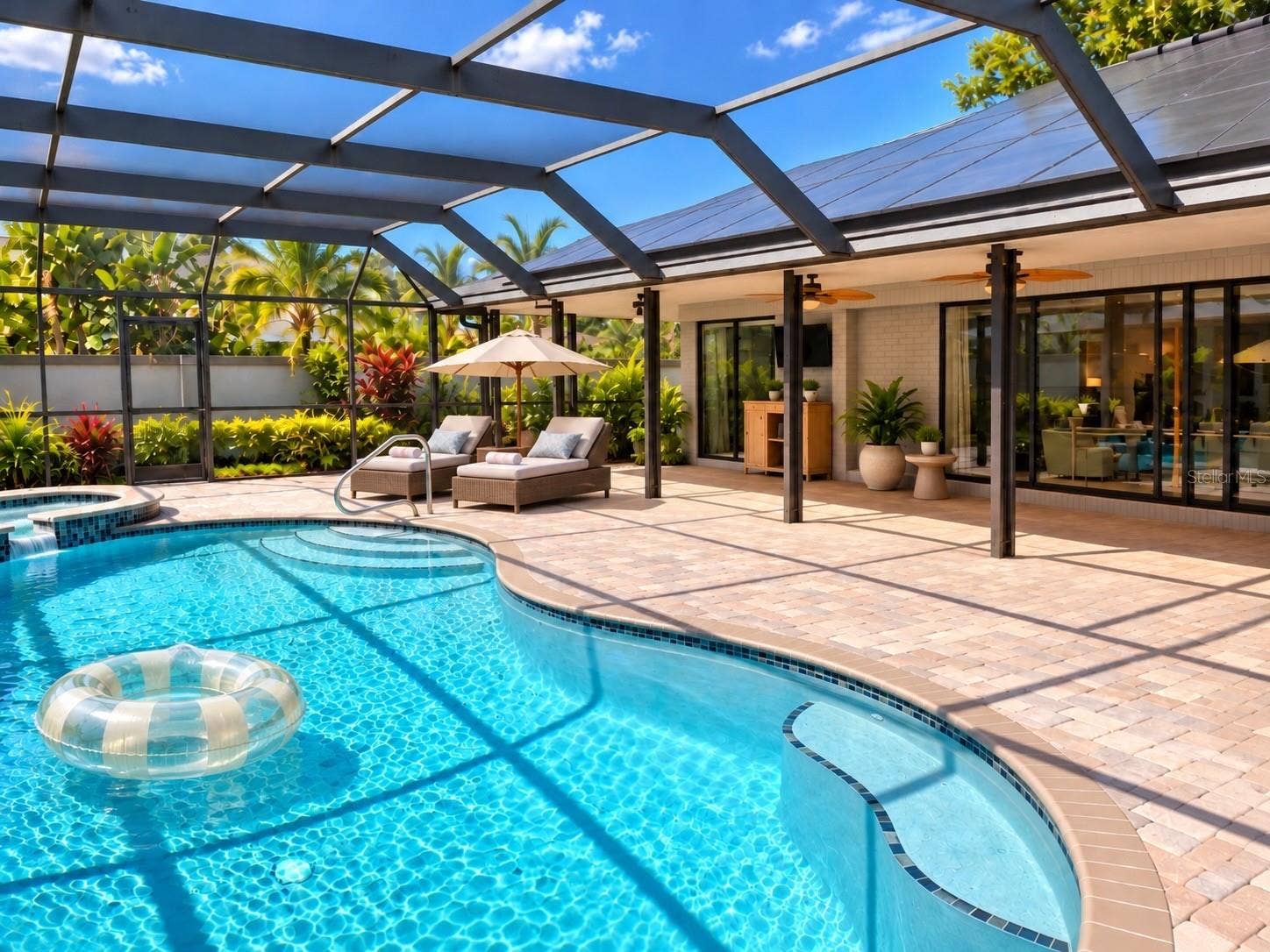 6993 COUNTRY LAKES CIRCLE, Sarasota, FL 34243 VIRTUAL Staged Lanai 6 Per SPA