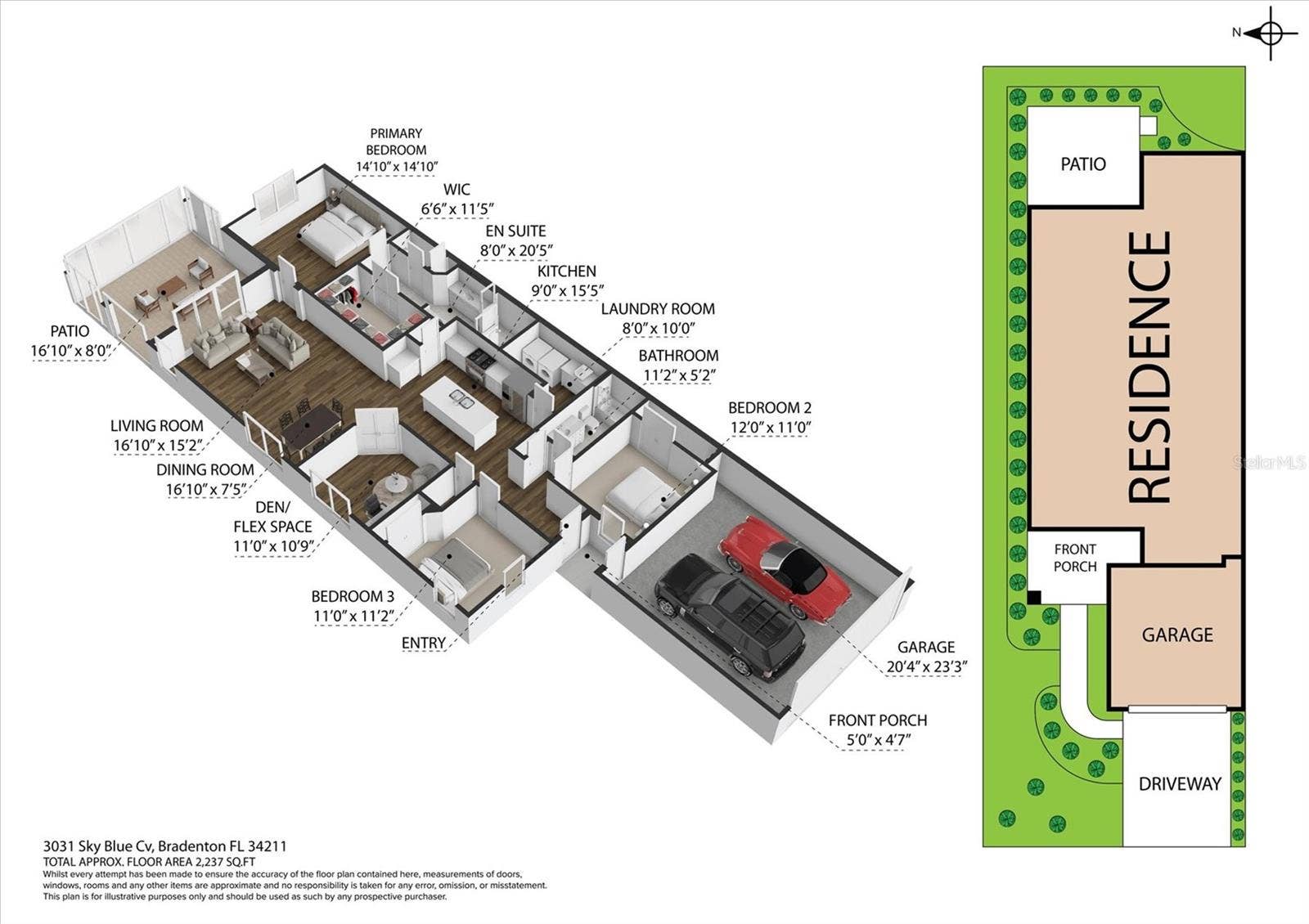 3031 SKY BLUE COVE, Bradenton, FL 34211 2 D Floorplan