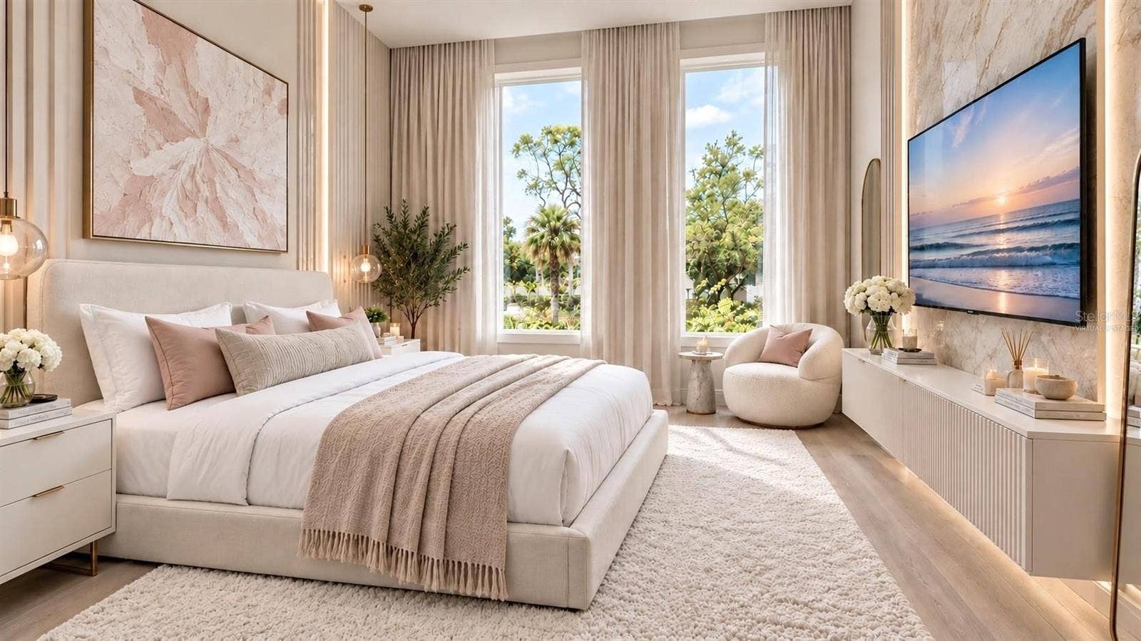 Guest bedroom. Virtually staged.
