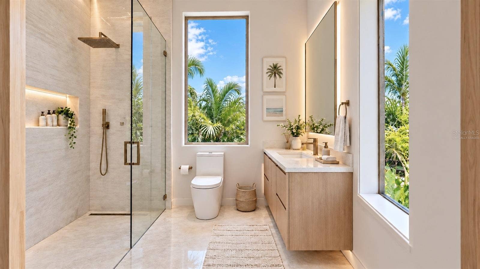 Guest bathroom. Virtually staged.