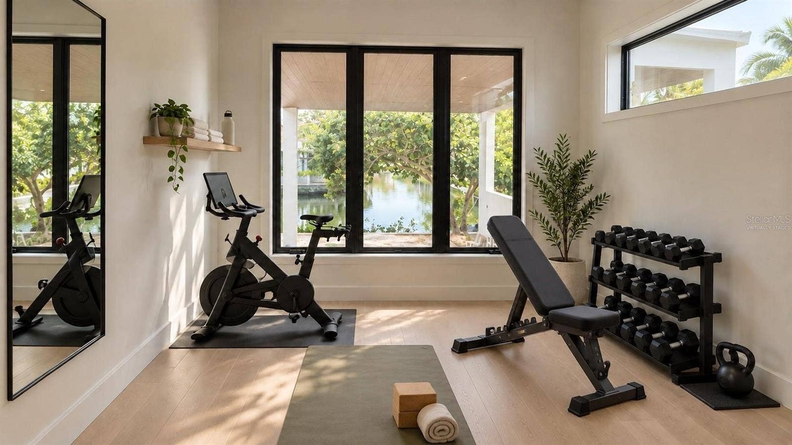 Fitness room. Virtually staged.