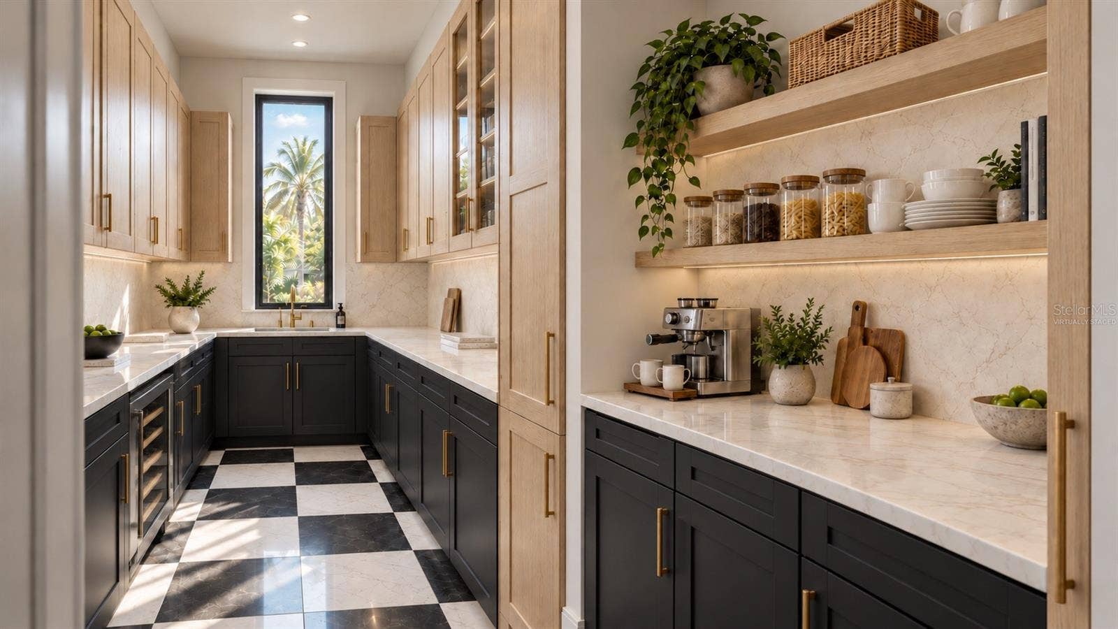 Butler's pantry. Virtually staged.