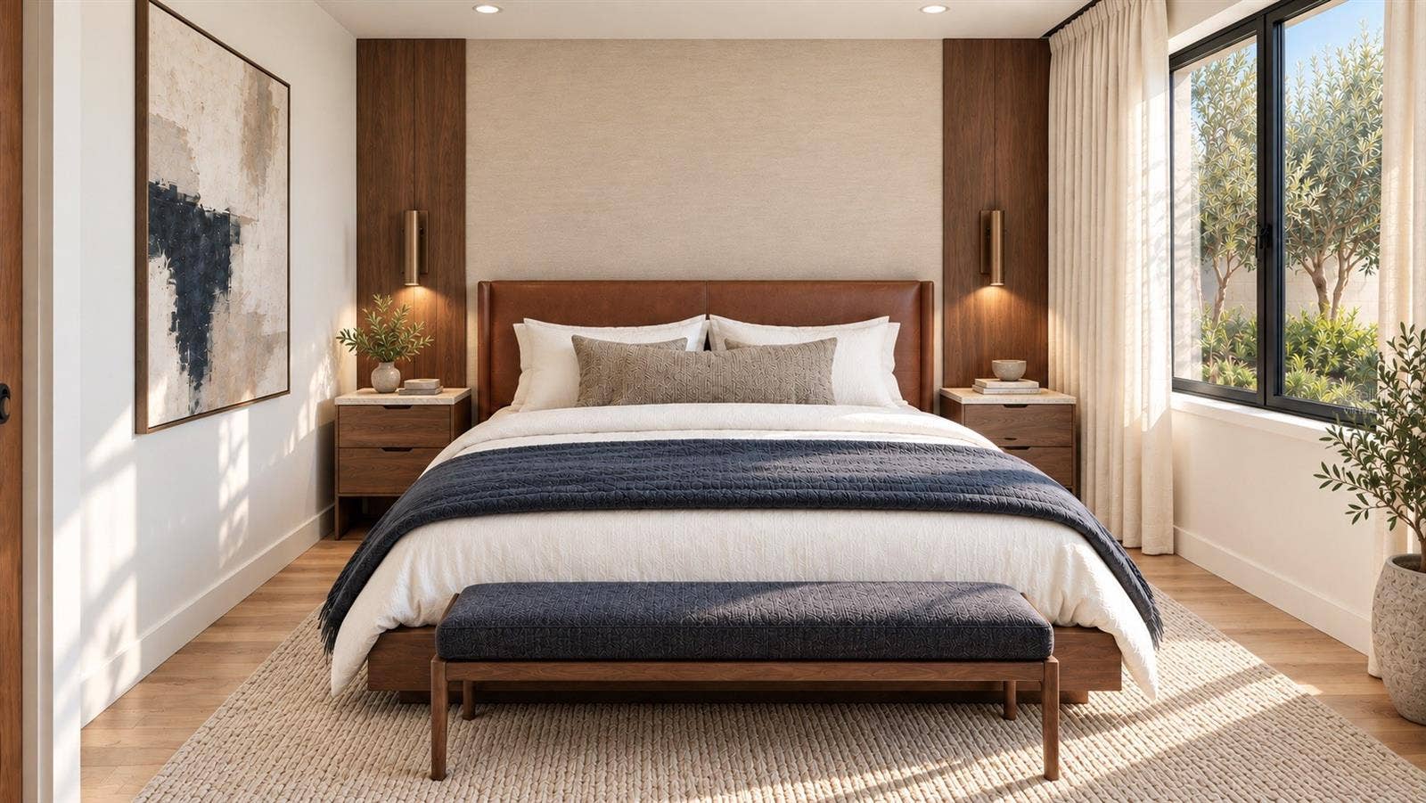 Guest bedroom. Virtually staged.
