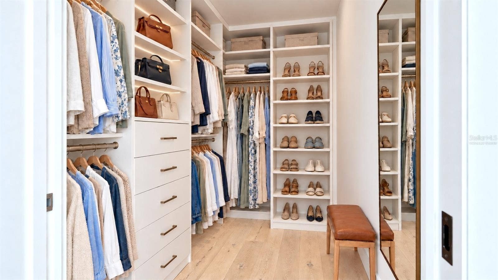 Her closet. Virtually staged.