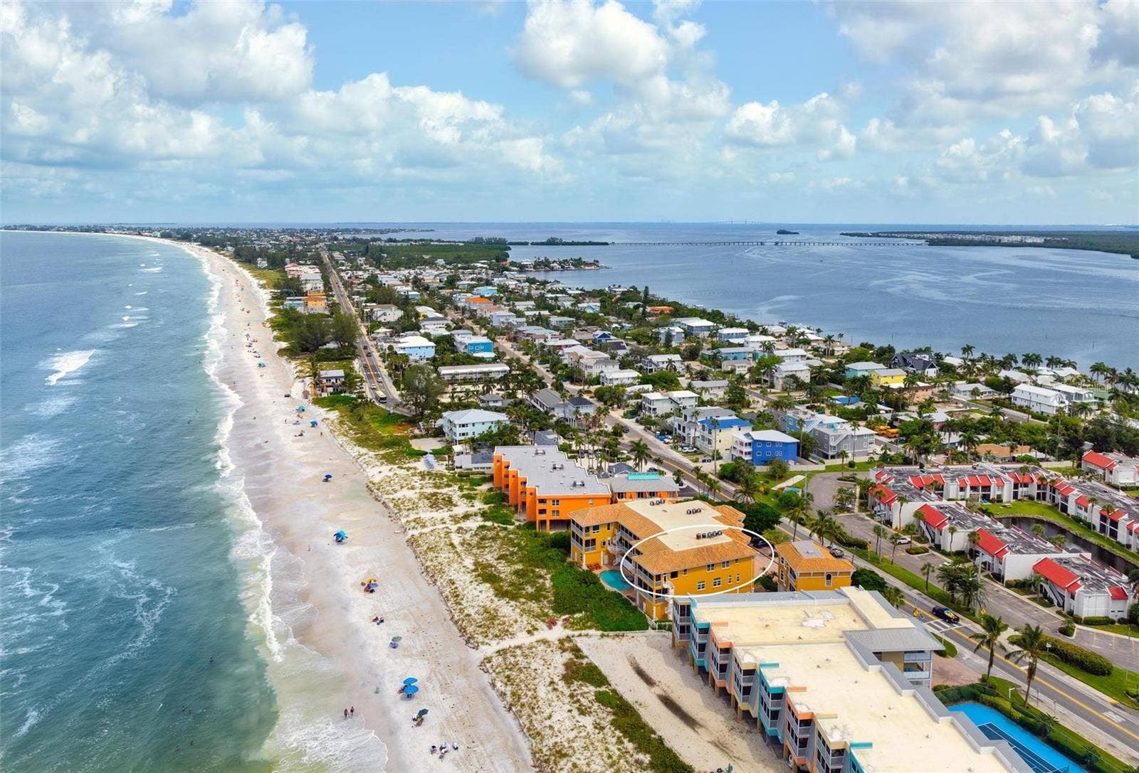 1900 GULF DRIVE N, #1, Bradenton Beach, FL 34217 Aerial views north, Anna Maria Island