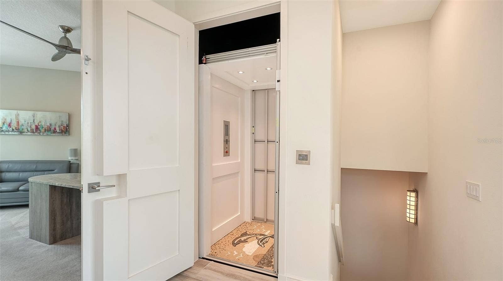 3718 SANDSPUR LANE, Nokomis, FL 34275 New touchless keypad elevator from the garage to the rooftop deck and all levels between