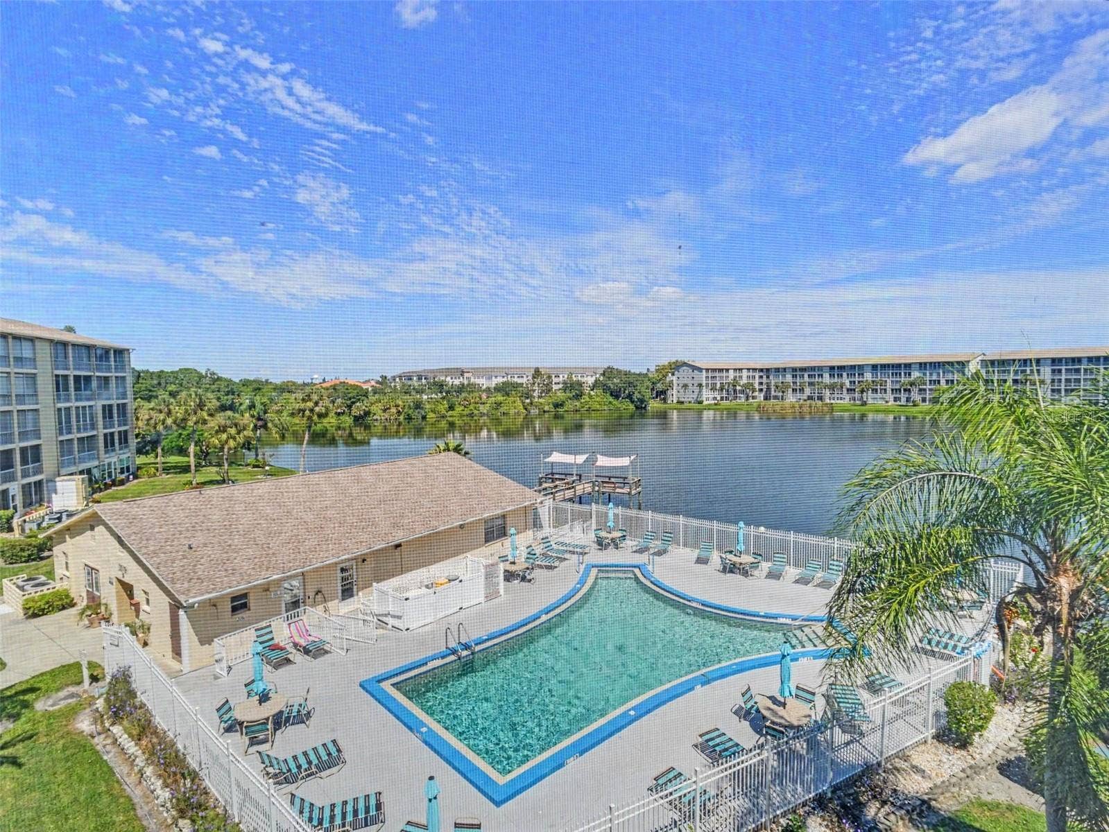 3785 LAKE BAYSHORE DRIVE, #H-405, Bradenton, FL 34205 Pool and Lake view from lanai