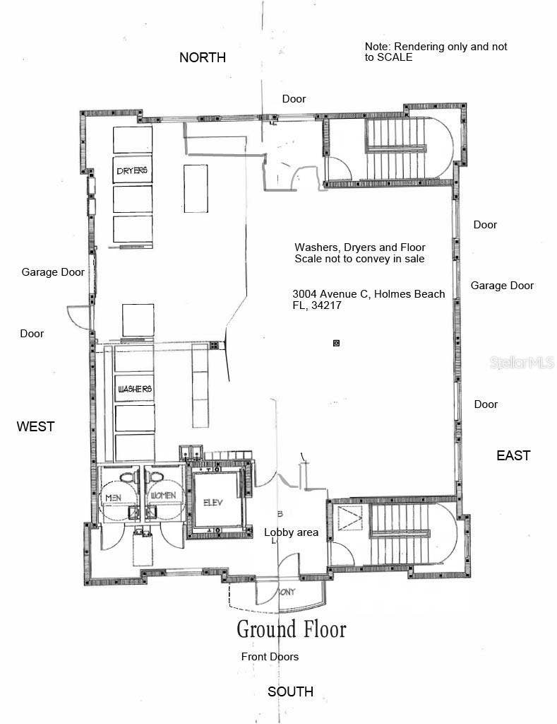 3004 AVENUE C, Holmes Beach, FL 34217 Rendering of Ground level floor plan