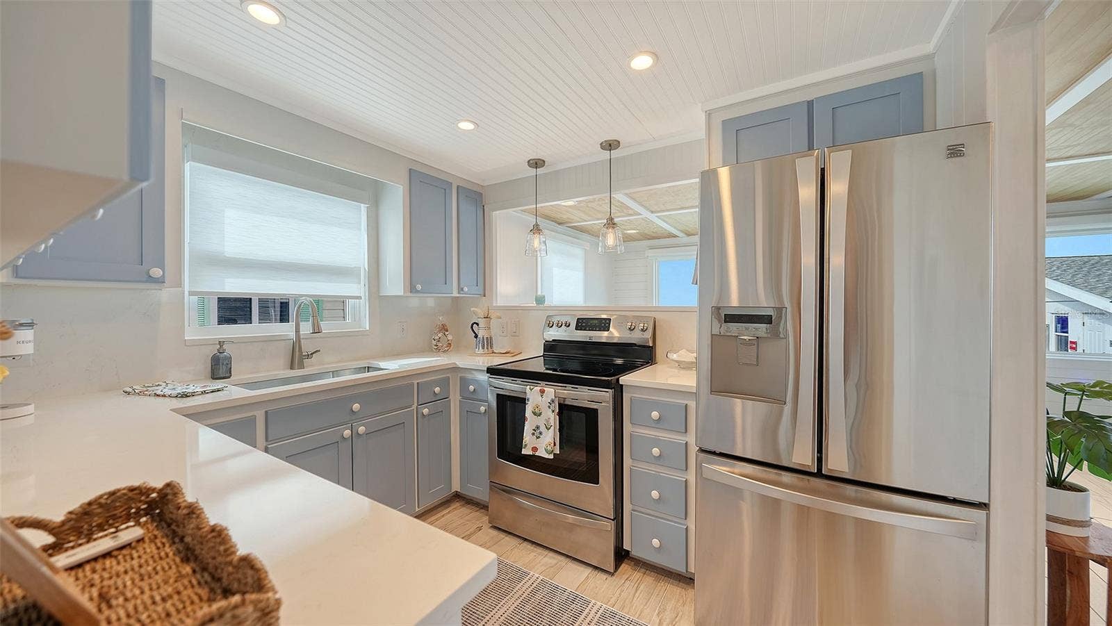 Kitchen with new countertops/paint and Views of the Gulf