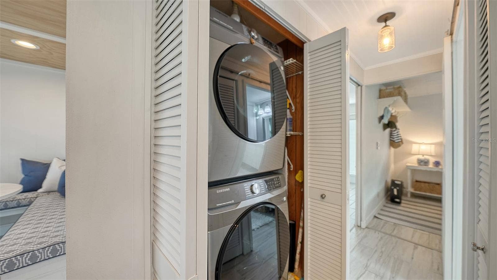 Laundry in hall closet