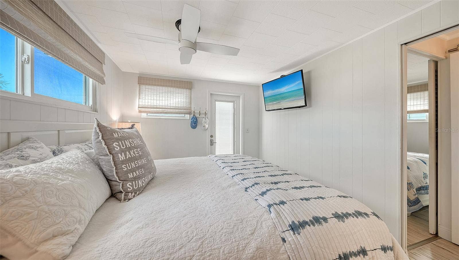 Owner's bedroom with door to the patio