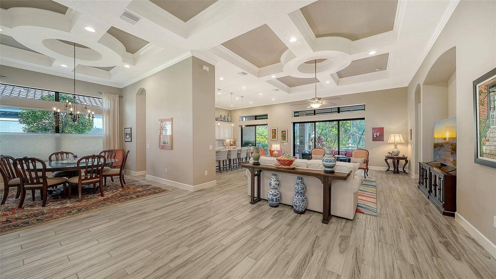 12028 LEGACY ESTATES BOULEVARD, Sarasota, FL 34238 Coffered Ceiling Great Room