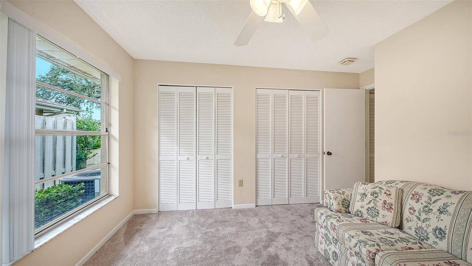 A generous number of closets in bedroom two.